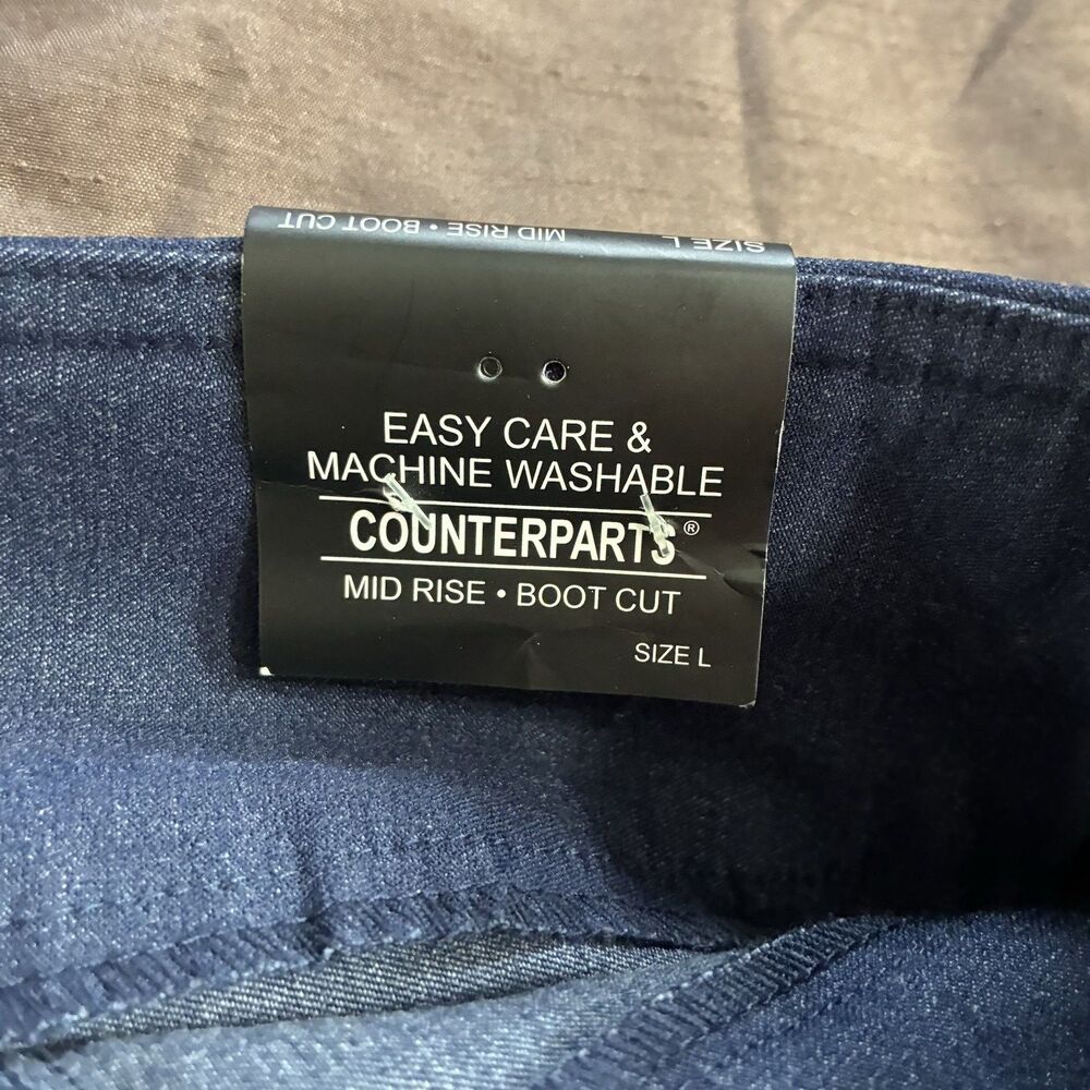 Counterparts Pants Womens Sz L Navy Super Stretch Mid Rise Boot Cut Comfy Pant - Picture 8 of 11